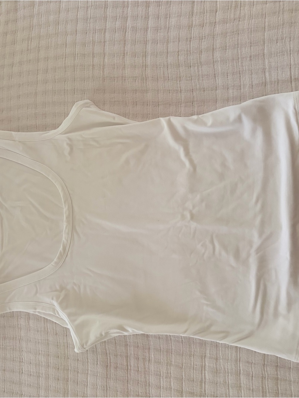 Women's Scoop Neck White Tank Top - Lightweight Everyday Layer